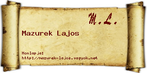 Mazurek Lajos névjegykártya